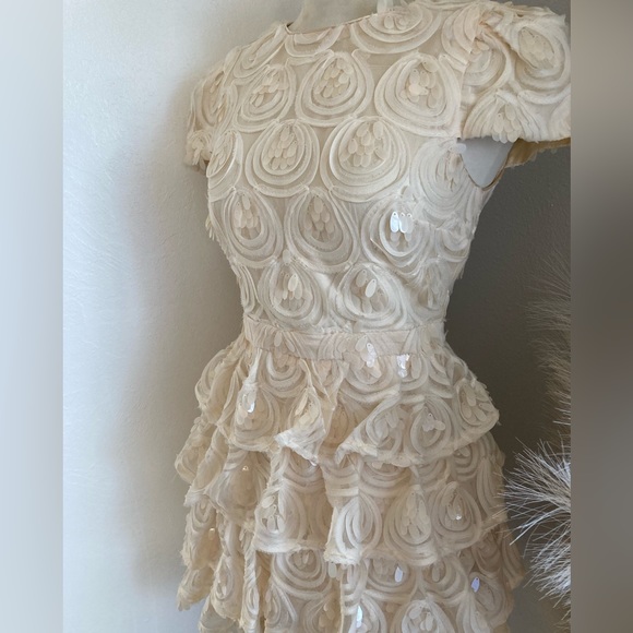 Lulus Worth the Wait Cream Sequin Ruffled Mini Dress - Picture 7 of 11